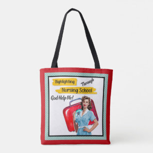 Retro Nurse Pinup_ Nursing Notes Tote Bag