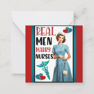 Retro Nurse Pinup_ Real Men Marry Nurses Card