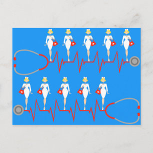 Retro Nurse Postcard
