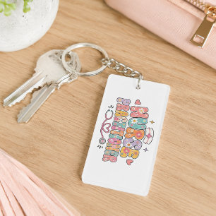 Retro Nurse Practitioner Key Ring