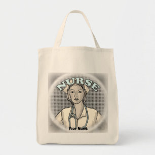 Retro nurse tote bag