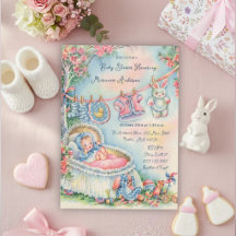 Retro Nursery Clothesline Welcome Baby Girl 