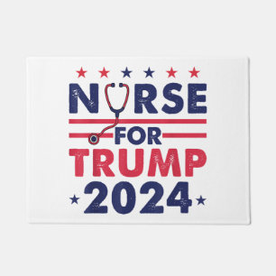 Retro Nurses For Trump 2024 America Stars Flag Str Doormat
