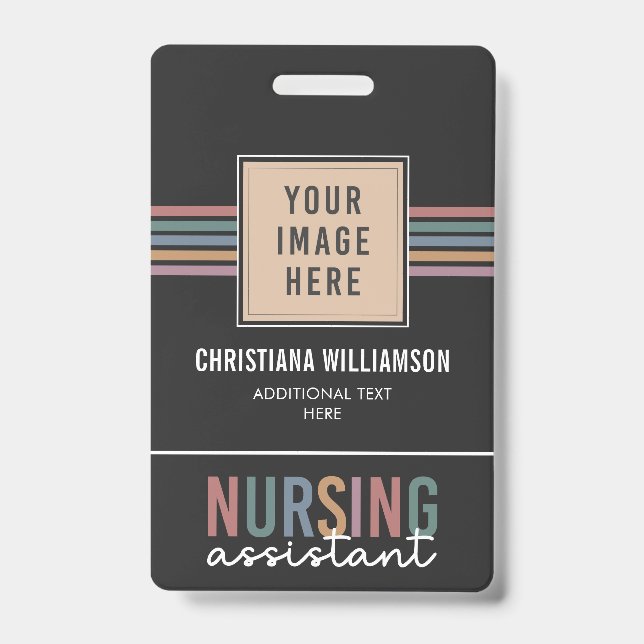 Retro Nursing Assistant CNA Nursing Aide ID Badge (Front)