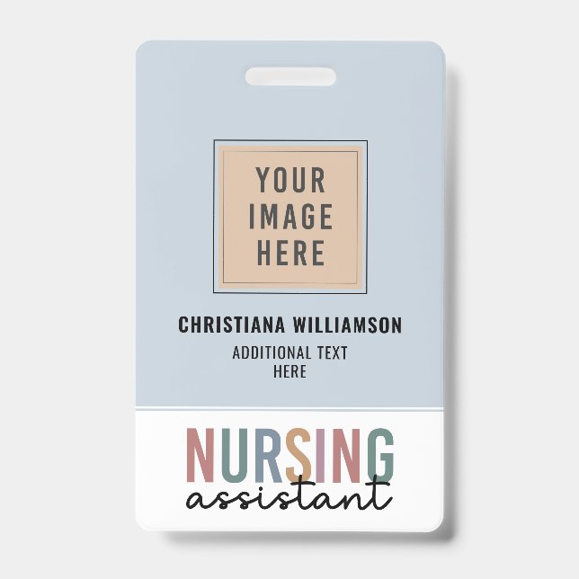 Retro Nursing Assistant CNA Nursing Aide ID Badge (Front)