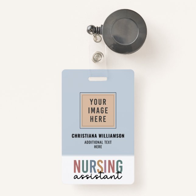 Retro Nursing Assistant CNA Nursing Aide ID Badge (Front with Retractable)
