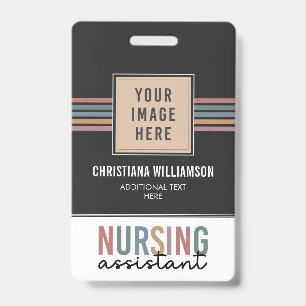 Retro Nursing Assistant CNA Nursing Aide ID Badge
