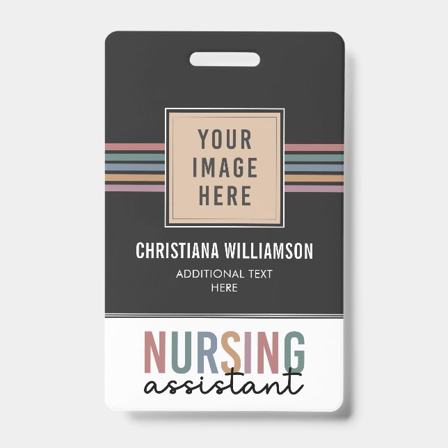 Retro Nursing Assistant CNA Nursing Aide ID Badge (Front)