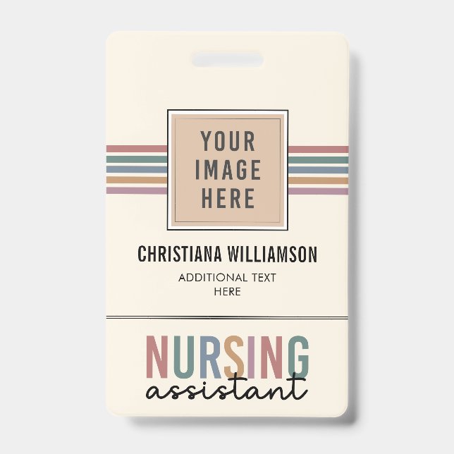 Retro Nursing Assistant CNA Nursing Aide ID Badge (Front)