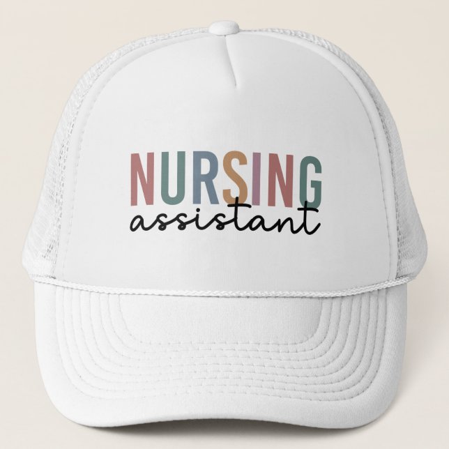 Retro Nursing Assistant CNA Nursing Aide Trucker Hat (Front)