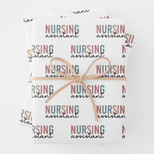 Retro Nursing Assistant CNA Nursing Aide Wrapping Paper Sheet