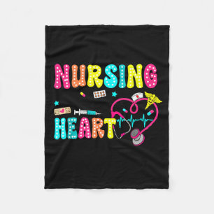 Retro Nursing Is A Work Of Heart Restorative Aide Fleece Blanket