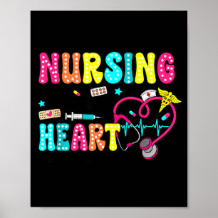 Retro Nursing Is A Work Of Heart Restorative Aide Poster