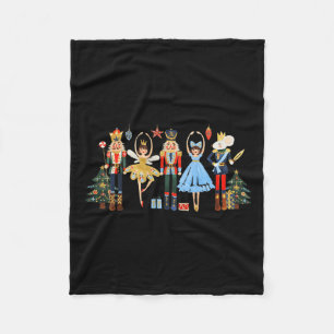 Retro Nutcracker Ballet Christmas Tree S For Women Fleece Blanket