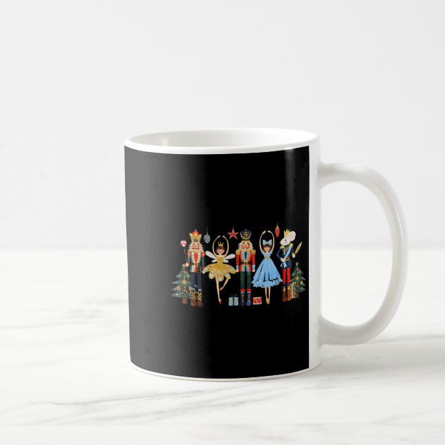Retro Nutcracker Ballet Christmas Tree Shirts For  Coffee Mug (Right)