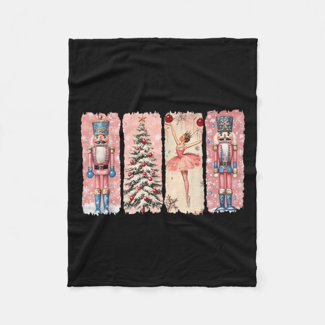 Retro Nutcracker Ballet Nk Christmas Xmas Vibes Wo Fleece Blanket (Front)