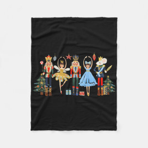 Retro Nutcracker Llet Christmas Tree Shirts For Wo Fleece Blanket