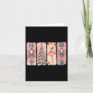 Retro Nutcracker Llet Pink Christmas Xmas Vibes Wo Card