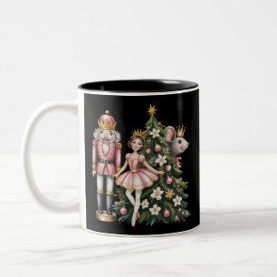 Retro Nutcracker Scene Vintage Christmas Matching Two-Tone Coffee Mug