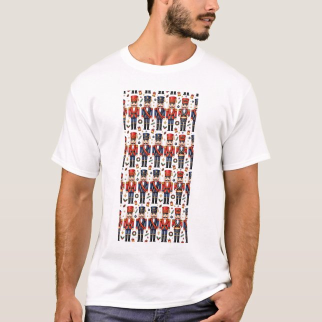 Retro Nutcracker Soldiers Pattern T-Shirt (Front)