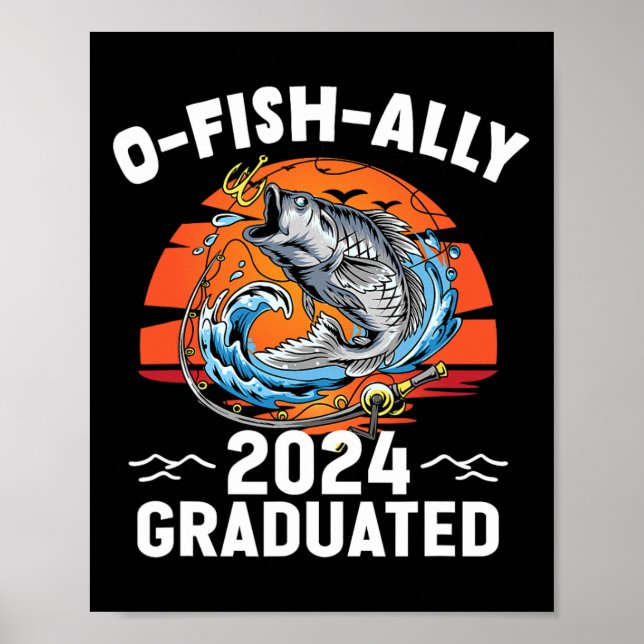 Retro O-fish-ally 2024 Graduated Senior Graduation Poster (Front)