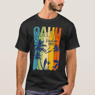 Retro Oahu 2023 Hawaiian Family Vacation Matching T-Shirt