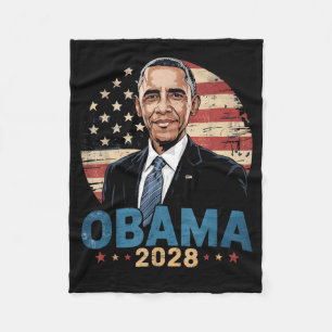 Retro Obama Vintage President 2028 Obama Fleece Blanket