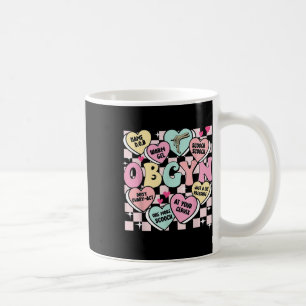 Retro Obgyn Candy Heart Valentines Labour & De Coffee Mug