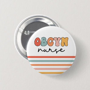 Retro OBGYN Nurse 6 Cm Round Badge