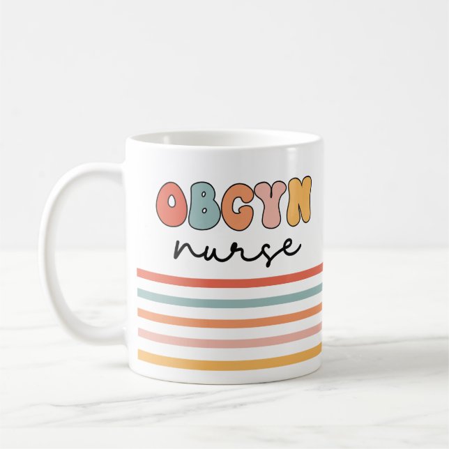 Retro OBGYN Nurse Coffee Mug (Left)