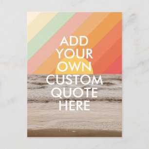 Retro Ocean Landscape Custom Quote Postcard