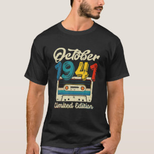 Retro October 1941 Cassette Tape 80Th Birthday Dec T-Shirt