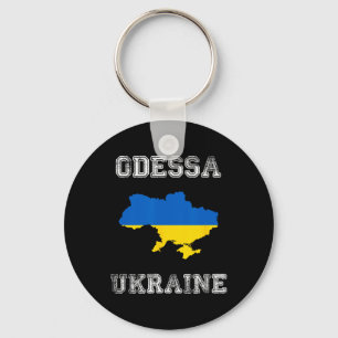 Retro Odessa Ukraine Distressed Ukraine Flag Key Ring