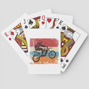 Retro Off Road Motorcycle Motocross Enduro Playing Cards