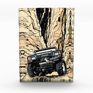 Retro Off-Road Truck Rock Crawl Pop Art Photo Block
