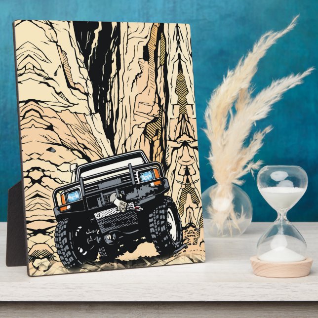 Retro Off-Road Truck Rock Crawl Pop Art Plaque (Side)