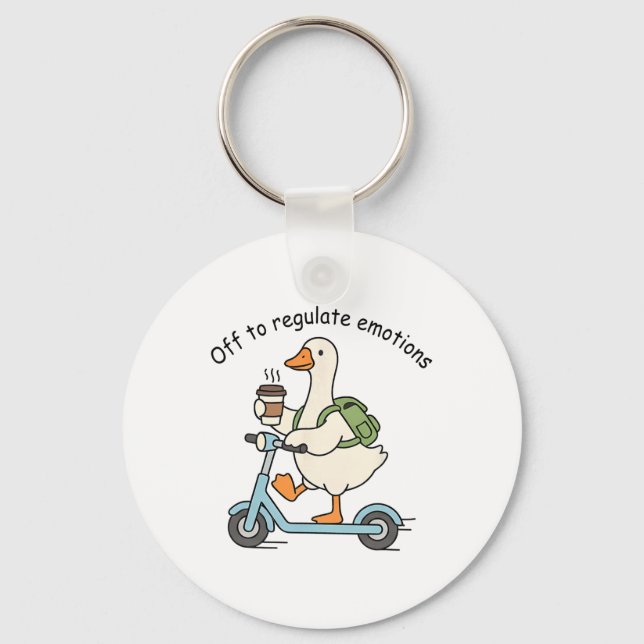 Retro Off To Regulate Emotions Funny Goose Sel Cou Key Ring (Front)