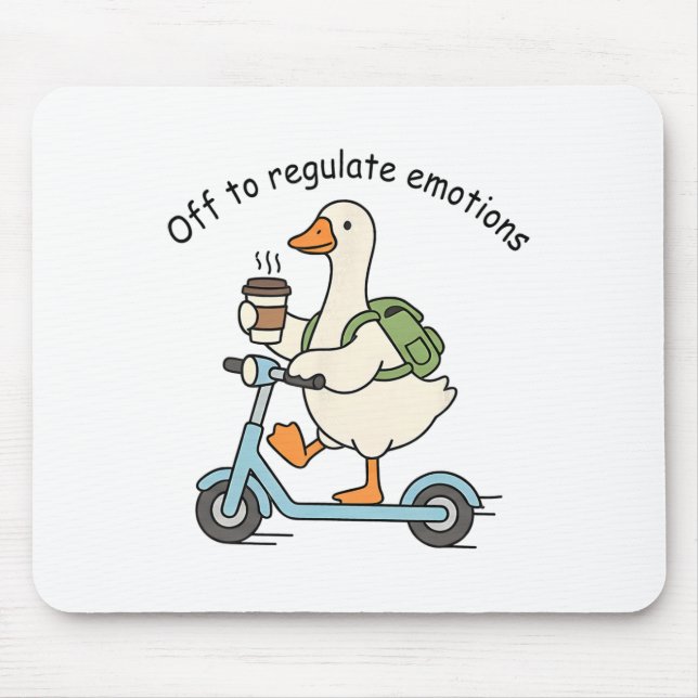 Retro Off To Regulate Emotions Funny Goose Sel Cou Mouse Pad (Front)