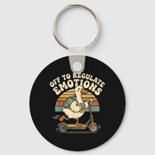 Retro Off to Regulate Emotions Goose Mental Health Key Ring