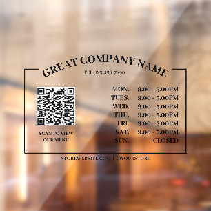 Retro Office Opening Time, Business QR Code