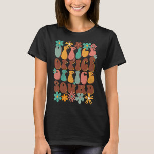 Retro Office Squad Hippie Groovy Office Staff Posi T-Shirt