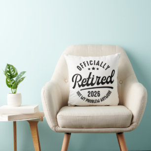 Retro Officially Retired 2026 Funny Retirement Cushion