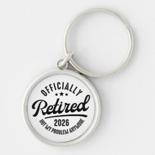 Retro Officially Retired 2026 Funny Retirement Key Ring