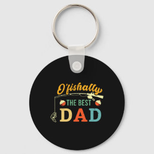 Retro Ofishally The Best Dad Fishing Father Fisher Key Ring