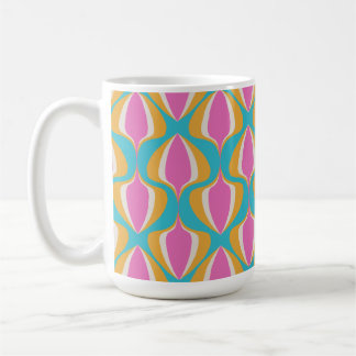 Retro Ogee  Blue Orange Pink Coffee Mug