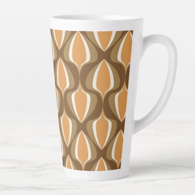 Retro Ogee Brown Latte Mug (Right)