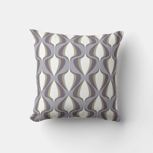 Retro Ogee  Grey Cushion (Front)