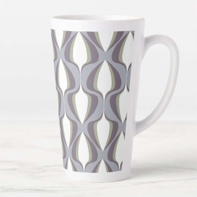 Retro Ogee Grey Latte Mug (Right)