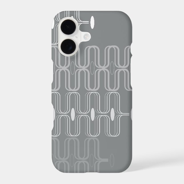 Retro Ogee Pods Grey Abstract Mod Art Phone Case (Back)