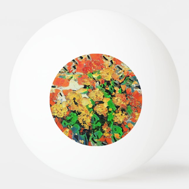 Retro Oil Painting: Van Gogh Monet Ping Pong Ball (Front)
